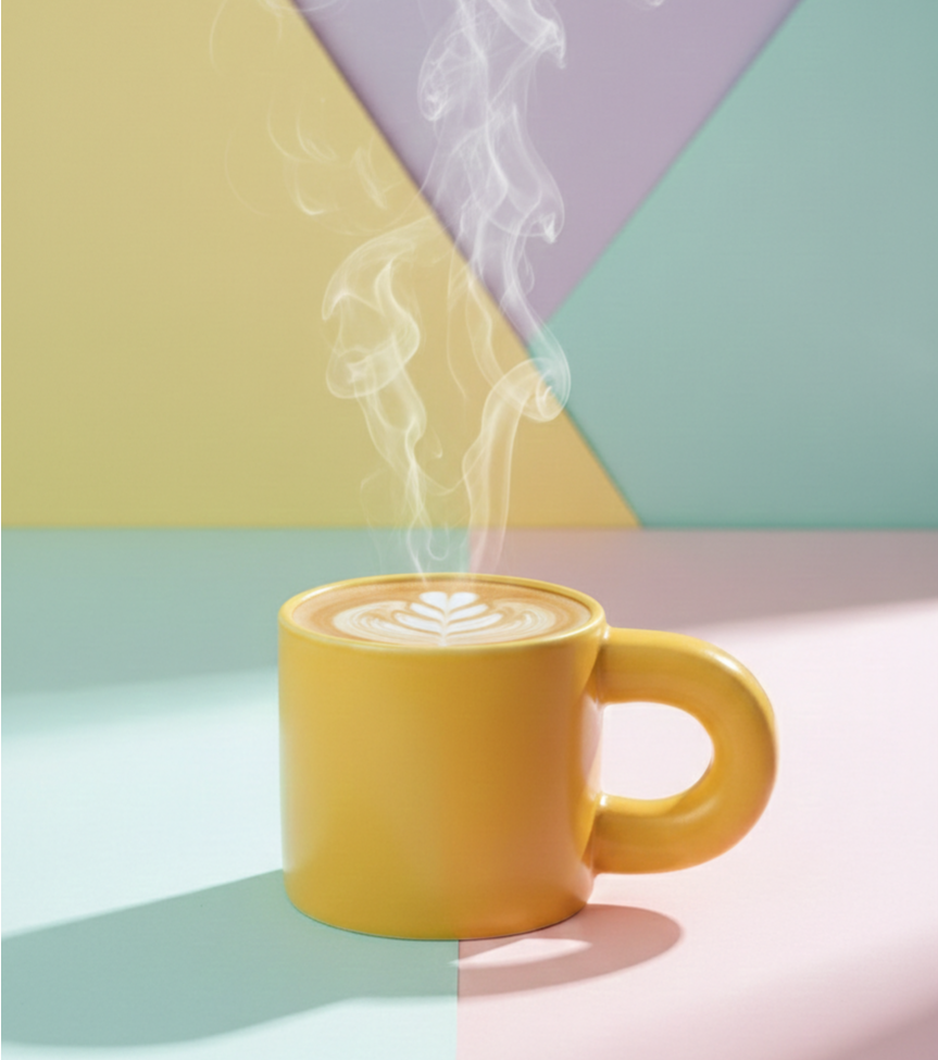 Yellow Ceramic Mug with Modern design