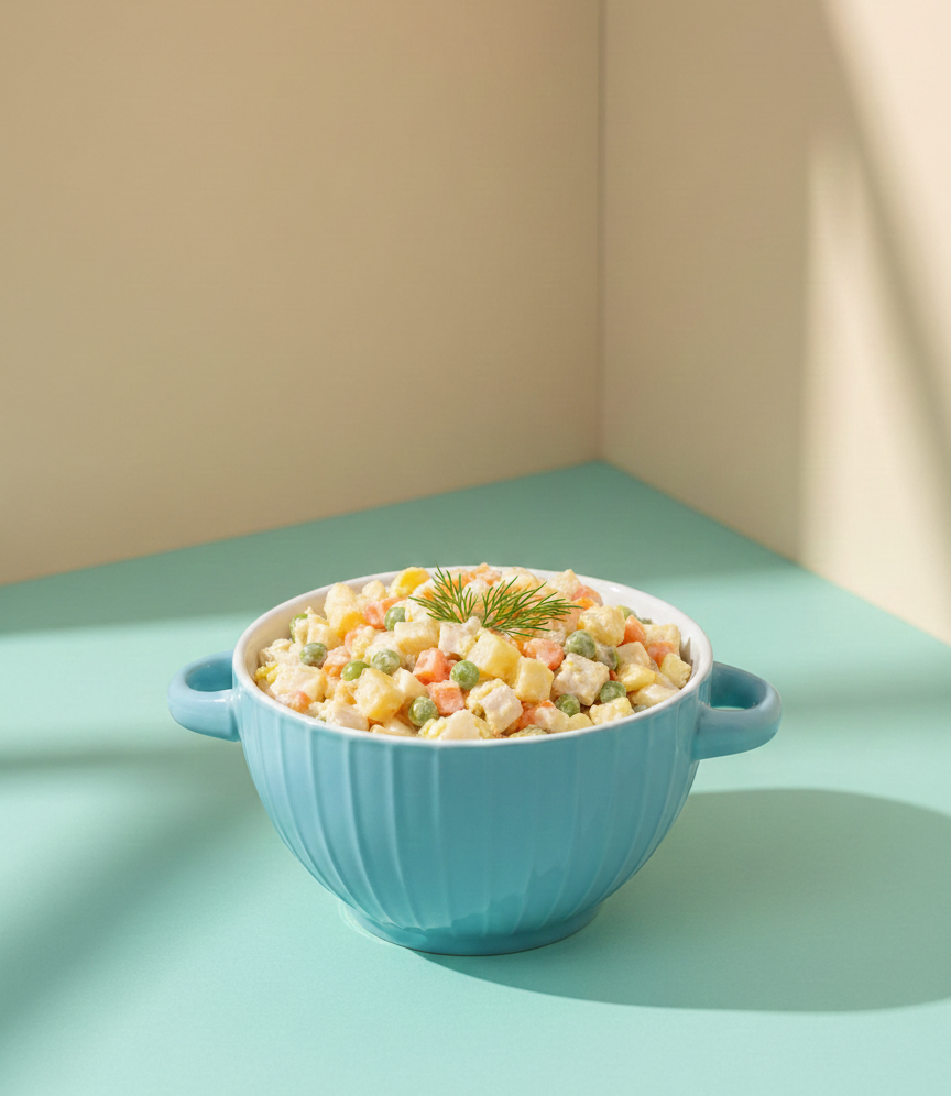 Blue Ceramic Bowl with Handle