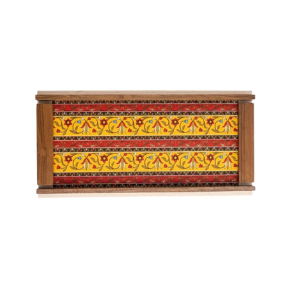 Floral Art Rectangle Wooden Tray