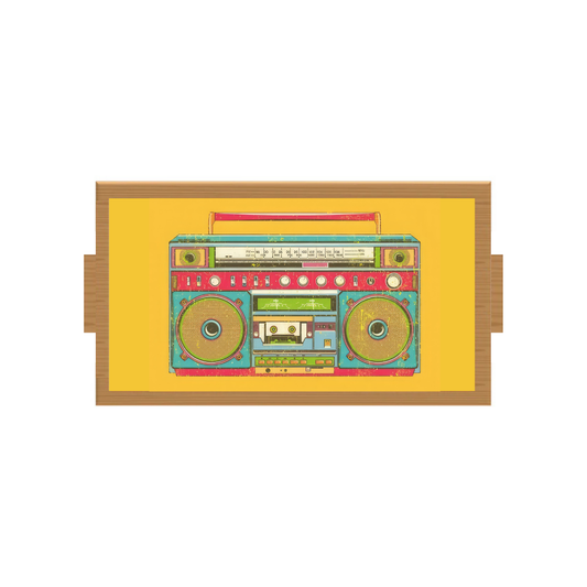 Radio Art Rectangle Wooden Tray