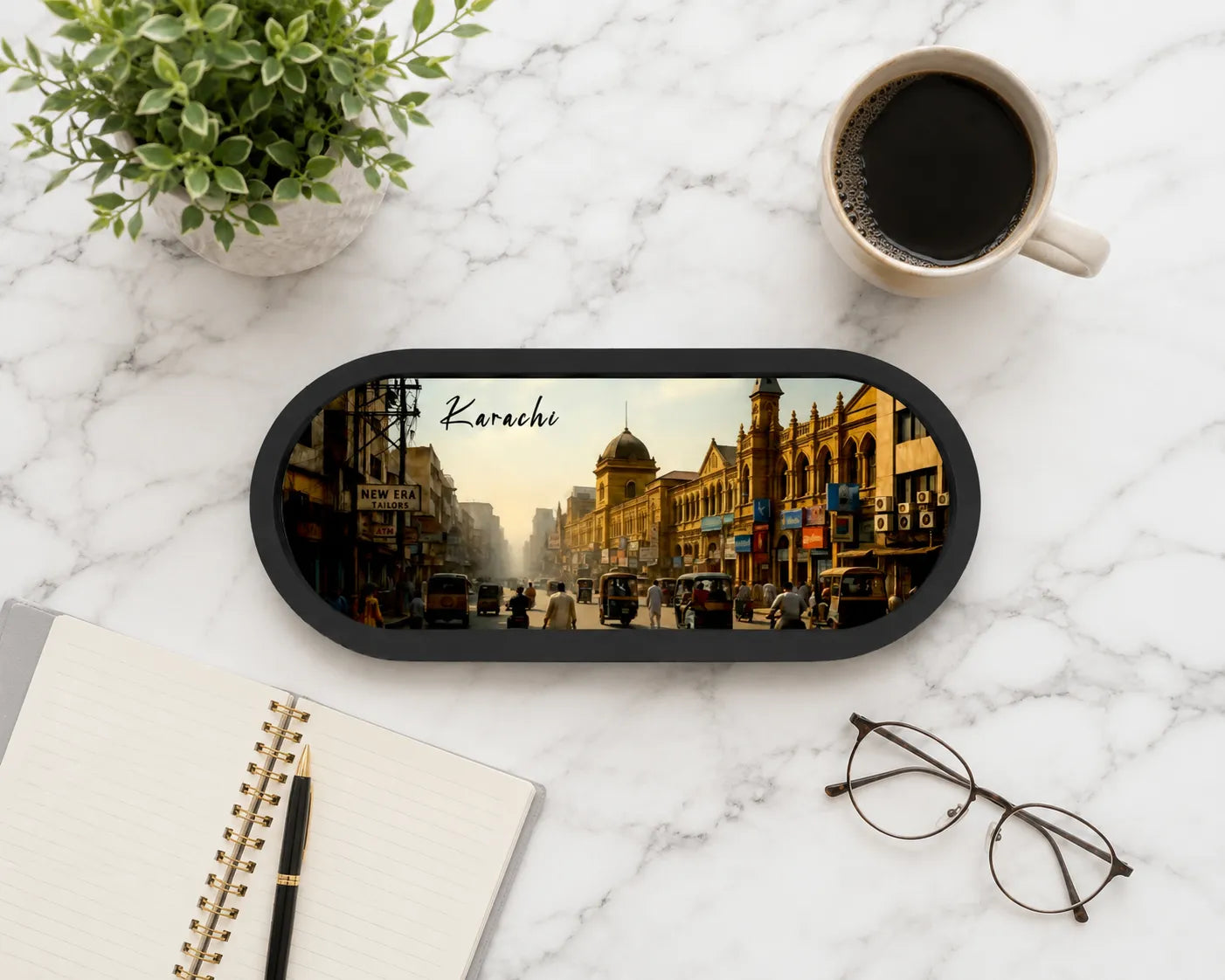 Karachi Heritage Oval Wooden Tray