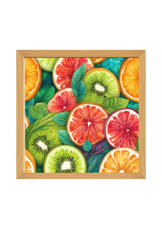 Fruit Square Wooden Tray