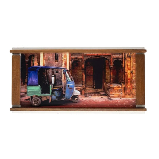 Rickshaw Art Rectangle Wooden Tray