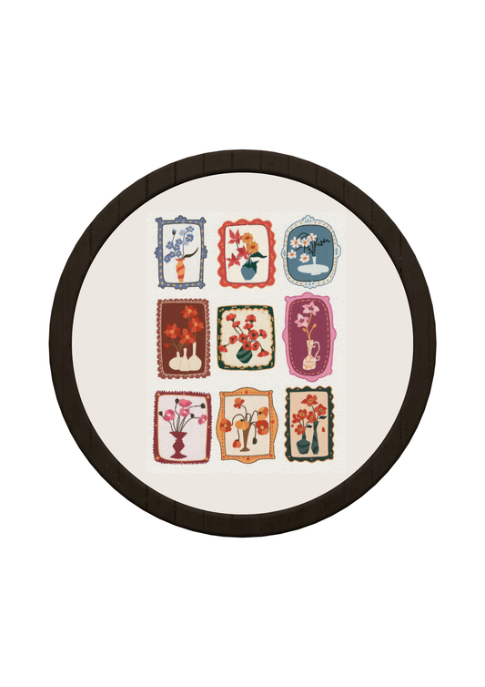 Garden Gallery Round Wooden Tray