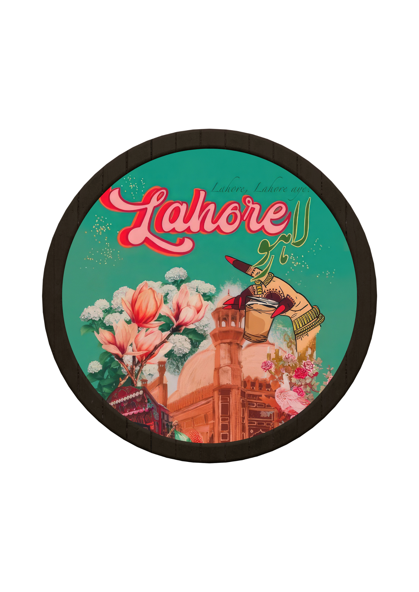 Lahore Art Round Wooden Tray