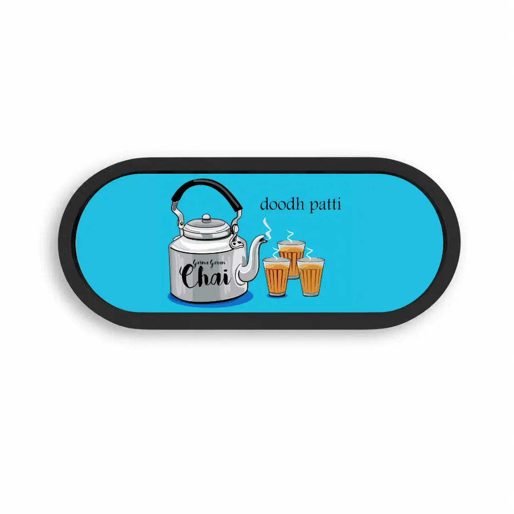 Doodh Patti Oval Wooden Tray