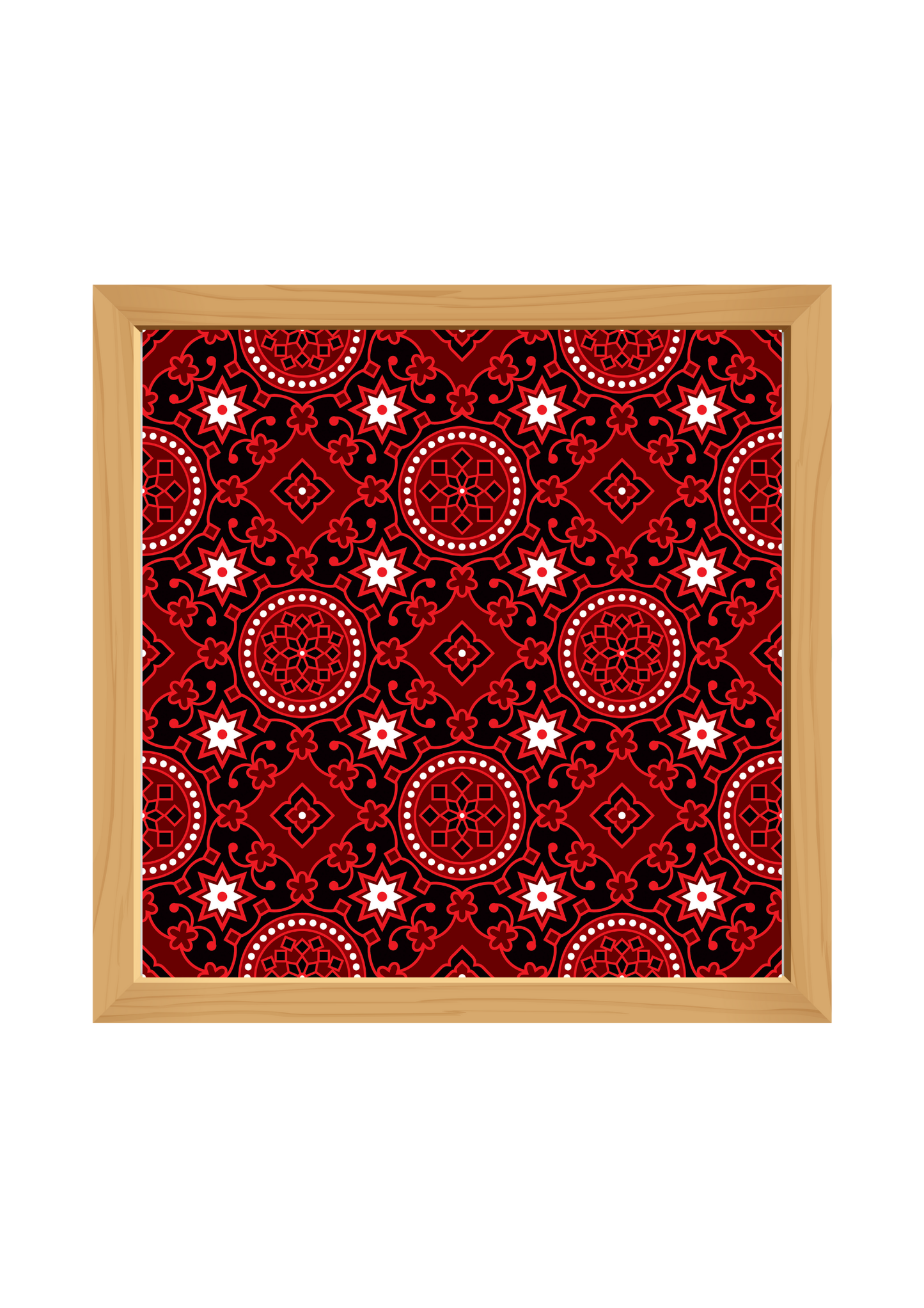 Sindhi Ajrak Art Square Wooden Tray