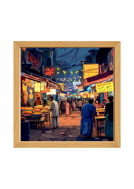 Pakistani Street Art Square Wooden Tray