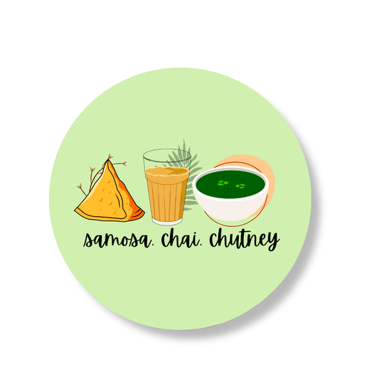Samosa Chai Art Round Hot Plate