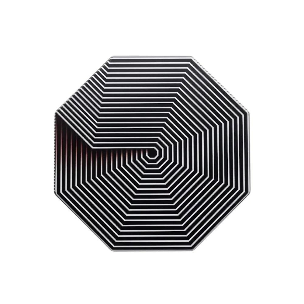 Hypnotic Spiral Octagon Wooden Hotplate