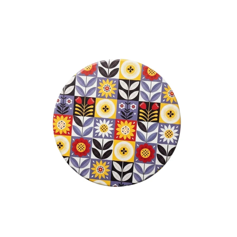Floral Pattern Art Round Hot Plate