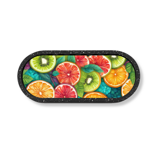 Fruity Marble Oval Wooden Tray