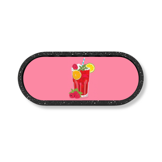 Pink Lemonade Marble Oval Wooden Tray