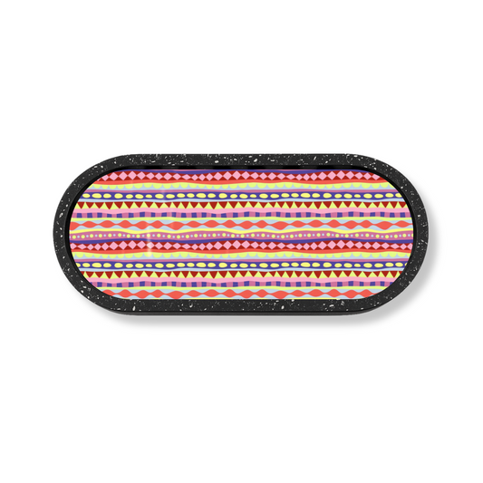 Rainbow Lines of Light Marble Wooden Tray