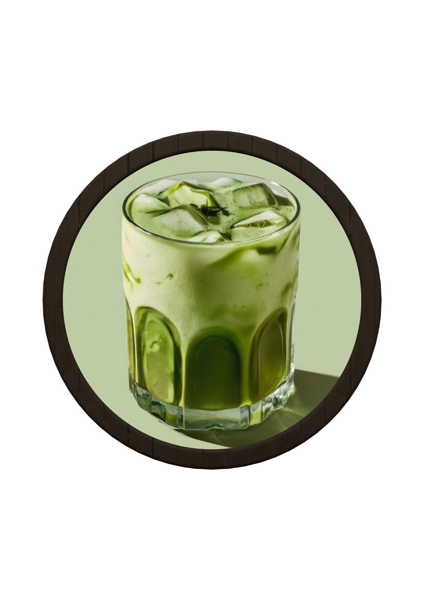 Matcha Drink Round Wooden Tray