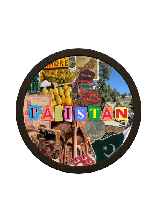 Pakistan Art Round Wooden Tray