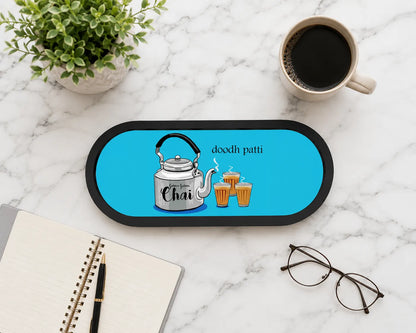 Doodh Patti Oval Wooden Tray