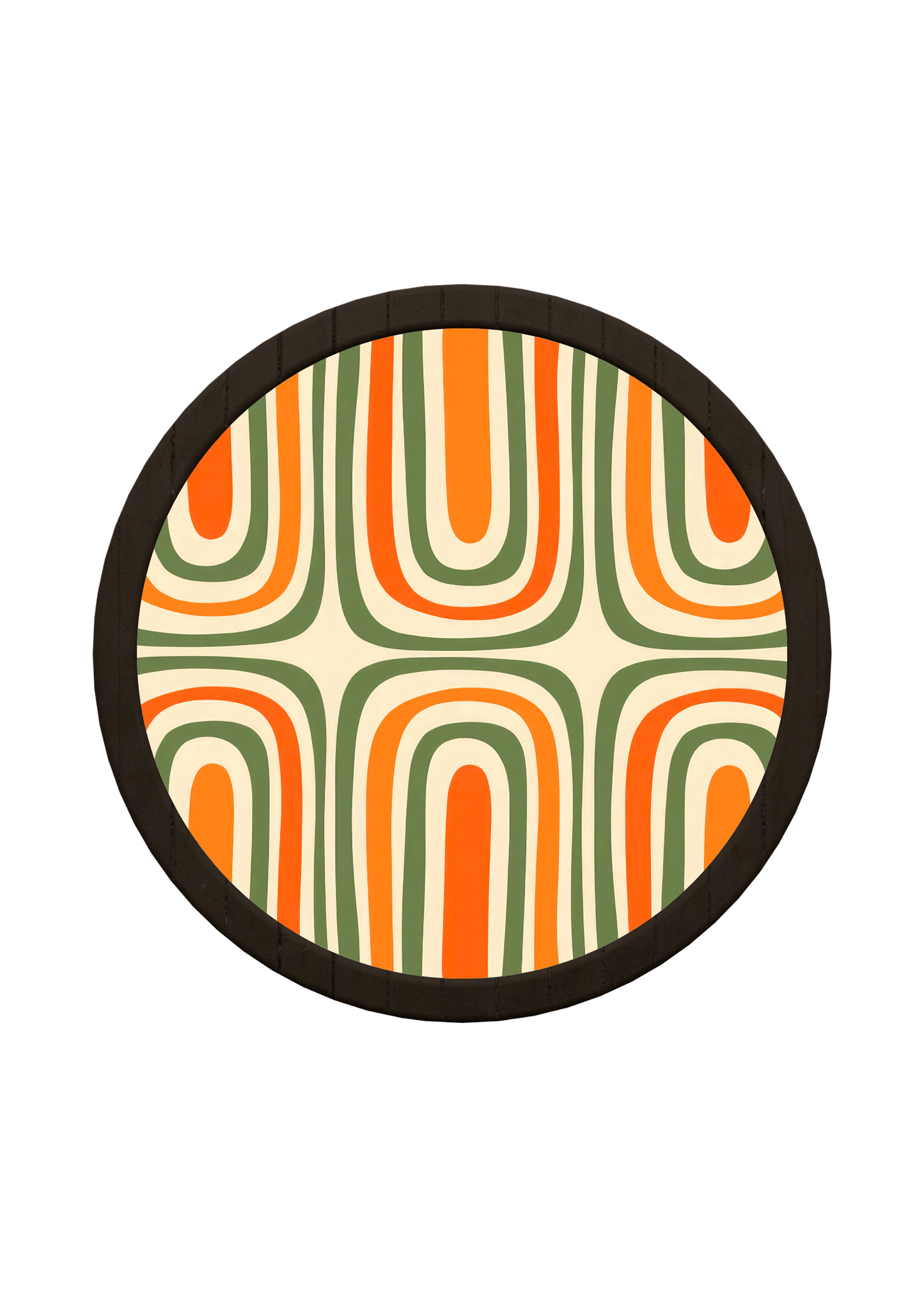 Modern Curve Design Round Wooden Tray