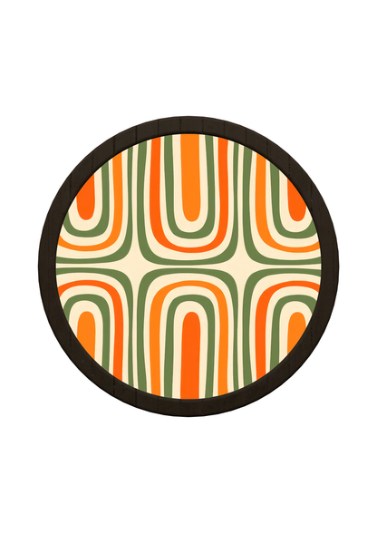 Modern Curve Design Round Wooden Tray