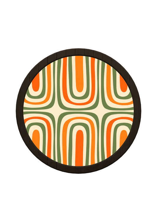 Modern Curve Design Round Wooden Tray