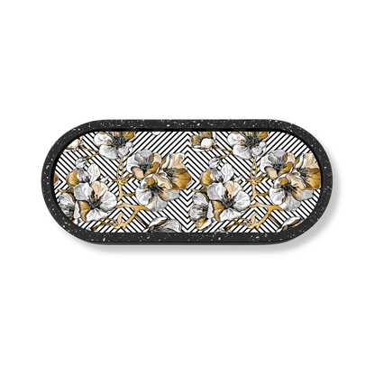 Striped in Spring Marble Wooden Tray