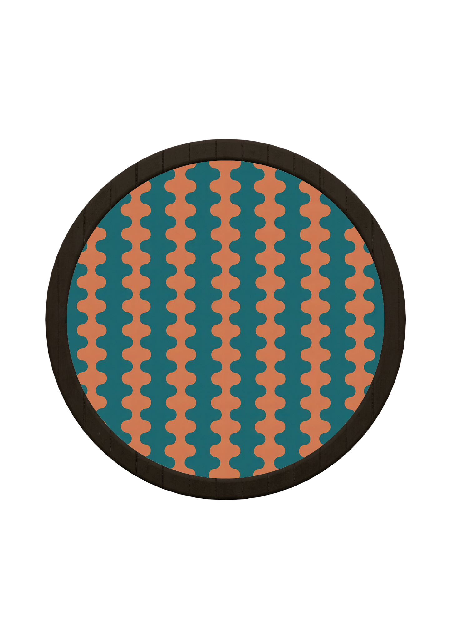 Vibrant Dual-Tone Print Round Tray