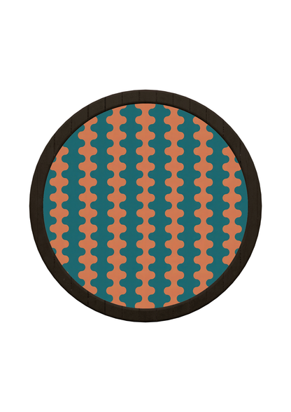 Vibrant Dual-Tone Print Round Tray