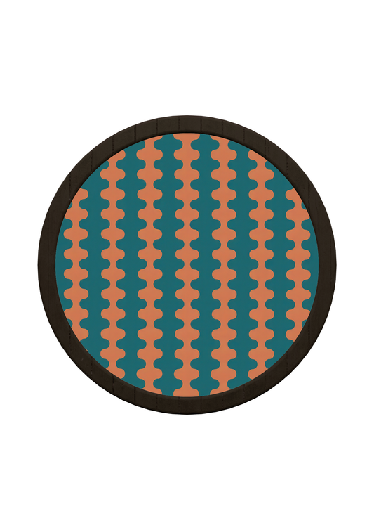 Vibrant Dual-Tone Print Round Tray