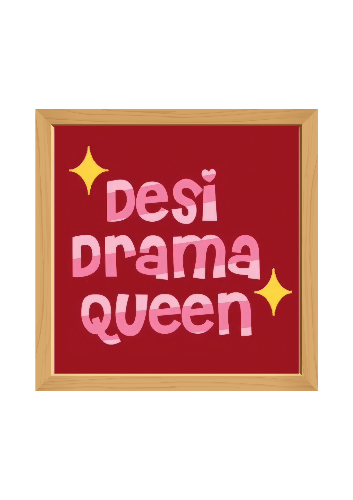Desi Drama Queen Square Wooden Tray