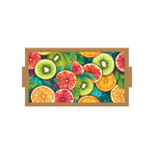 Sliced Fruits Art Rectangle Wooden Tray