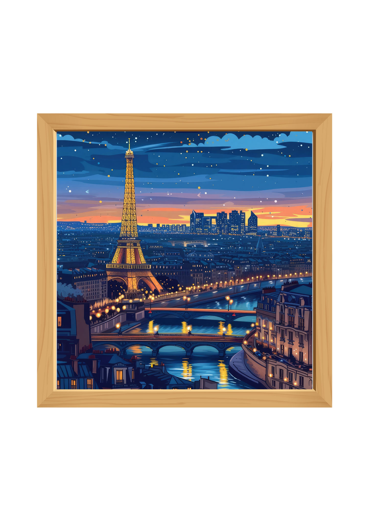 Eiffel Tower Square Wooden Tray