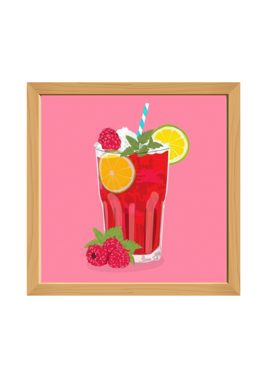 Pink Lemonade Square Wooden Tray