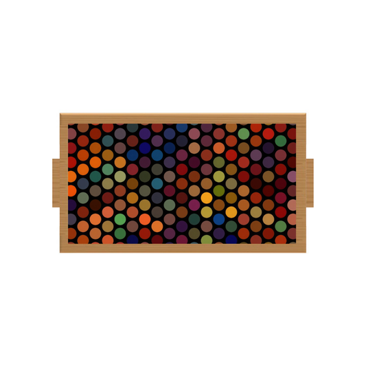 Polka Dot Art Rectangle Wooden Tray
