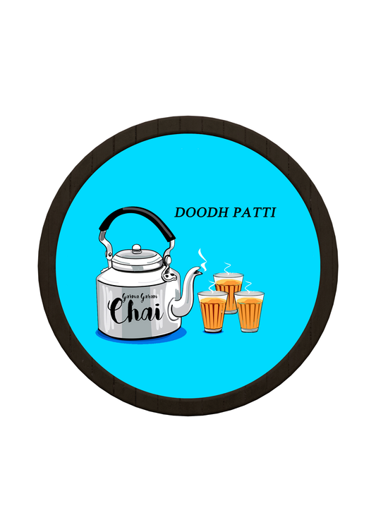 Doodh Patti Round Wooden Tray