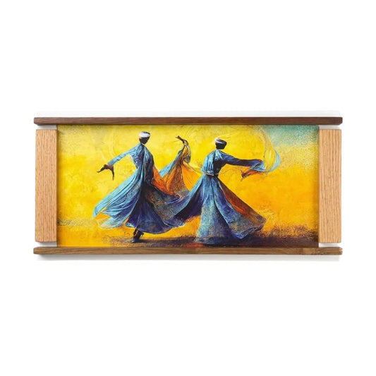 Sufi Art Rectangle Wooden Tray