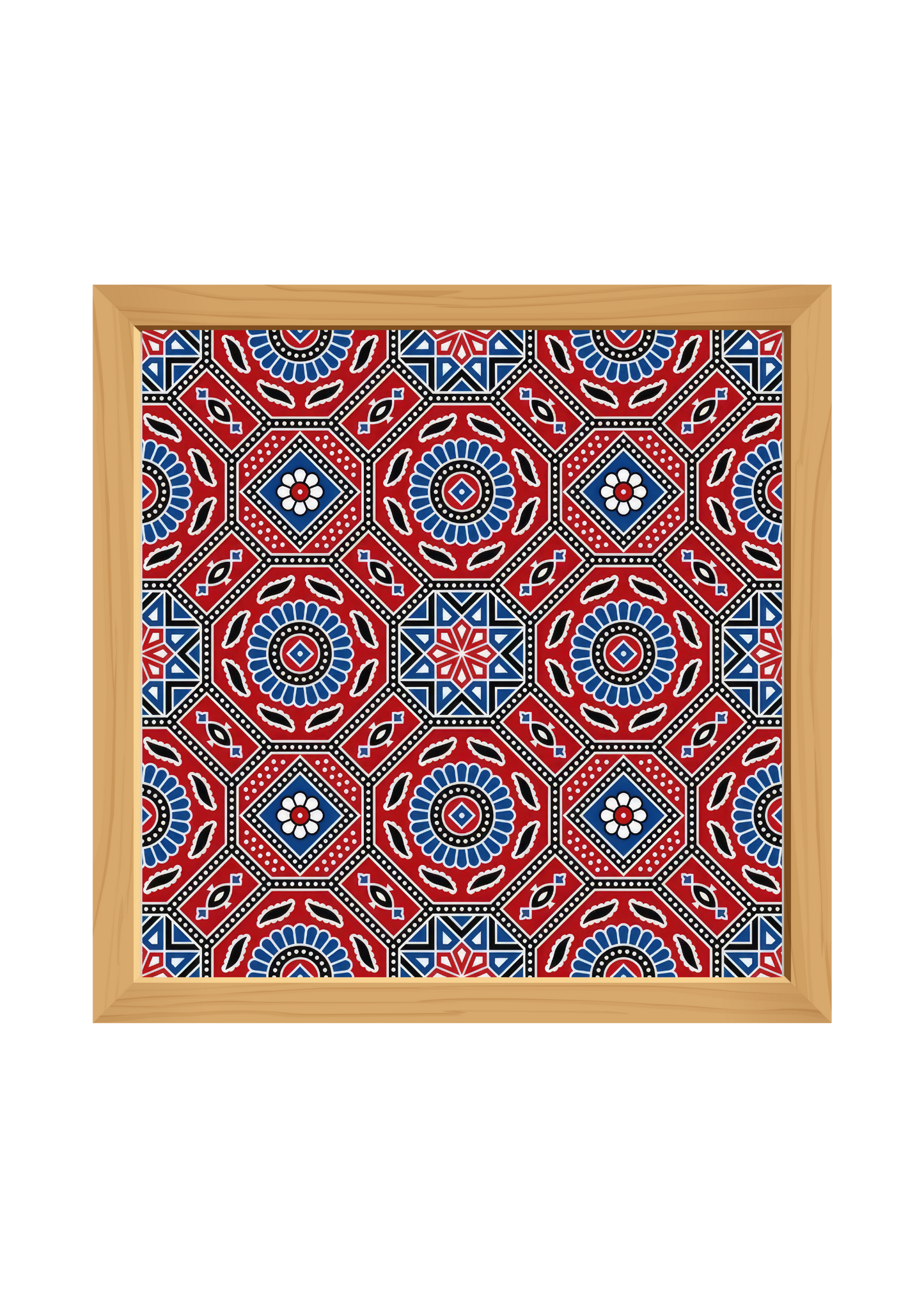 Ajrak Square Wooden Tray