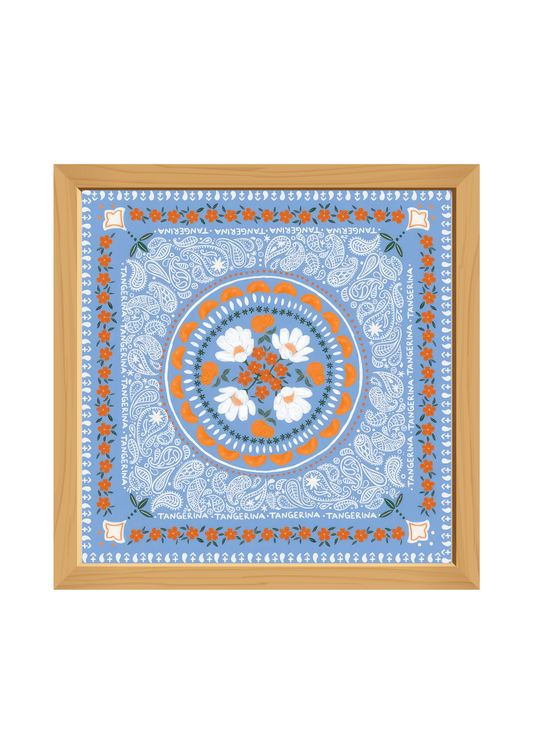 Floral Art Square Wooden Tray