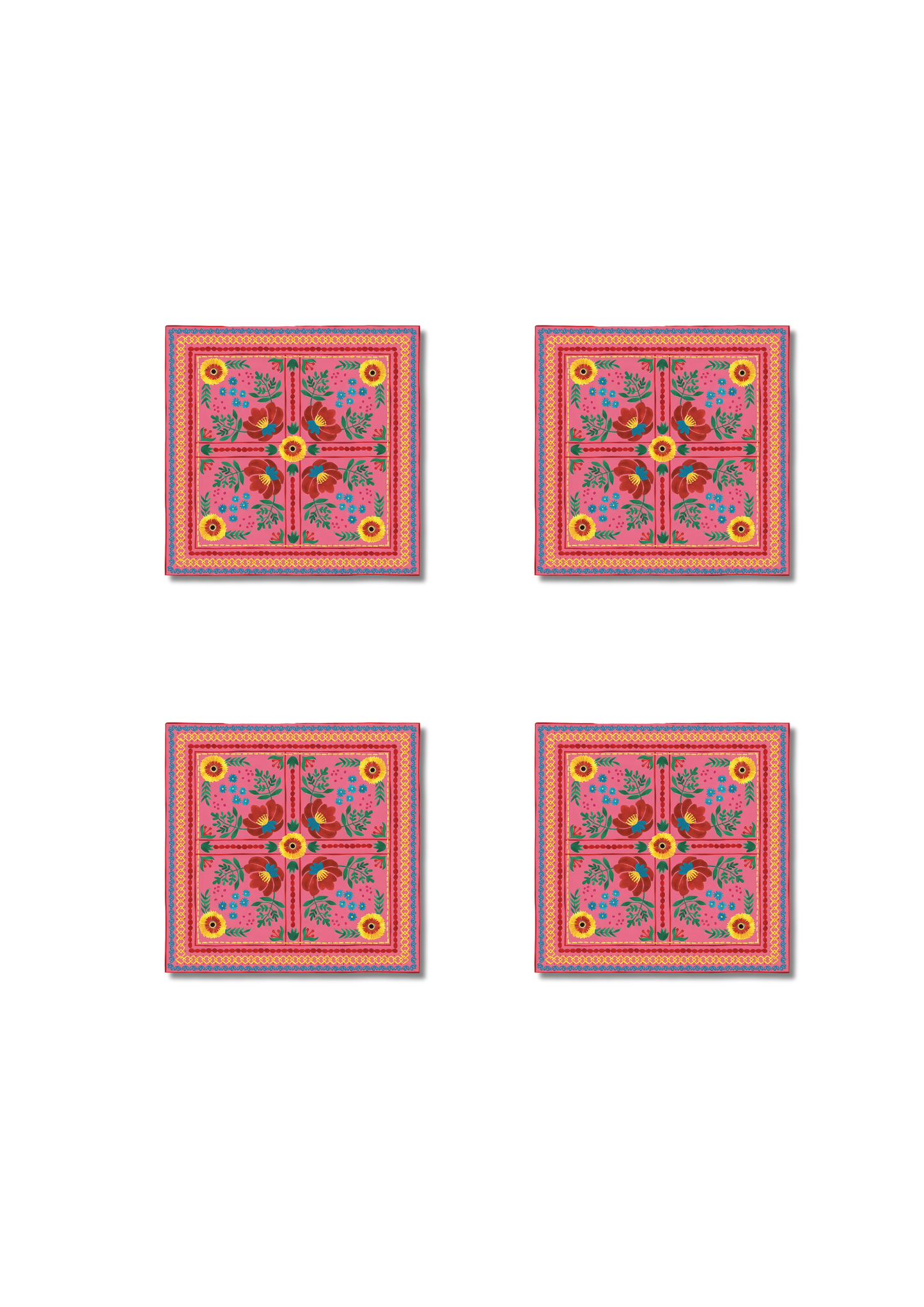 Floral Square Coasters