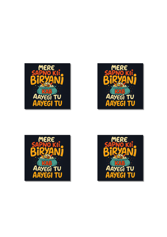 Biryani Art Square Coasters