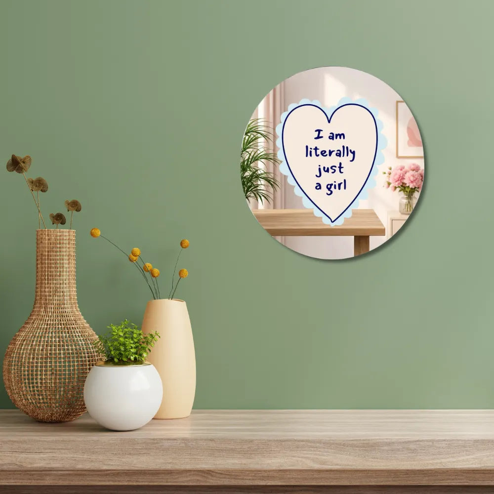 Just a Girl Mirror Wall Decor