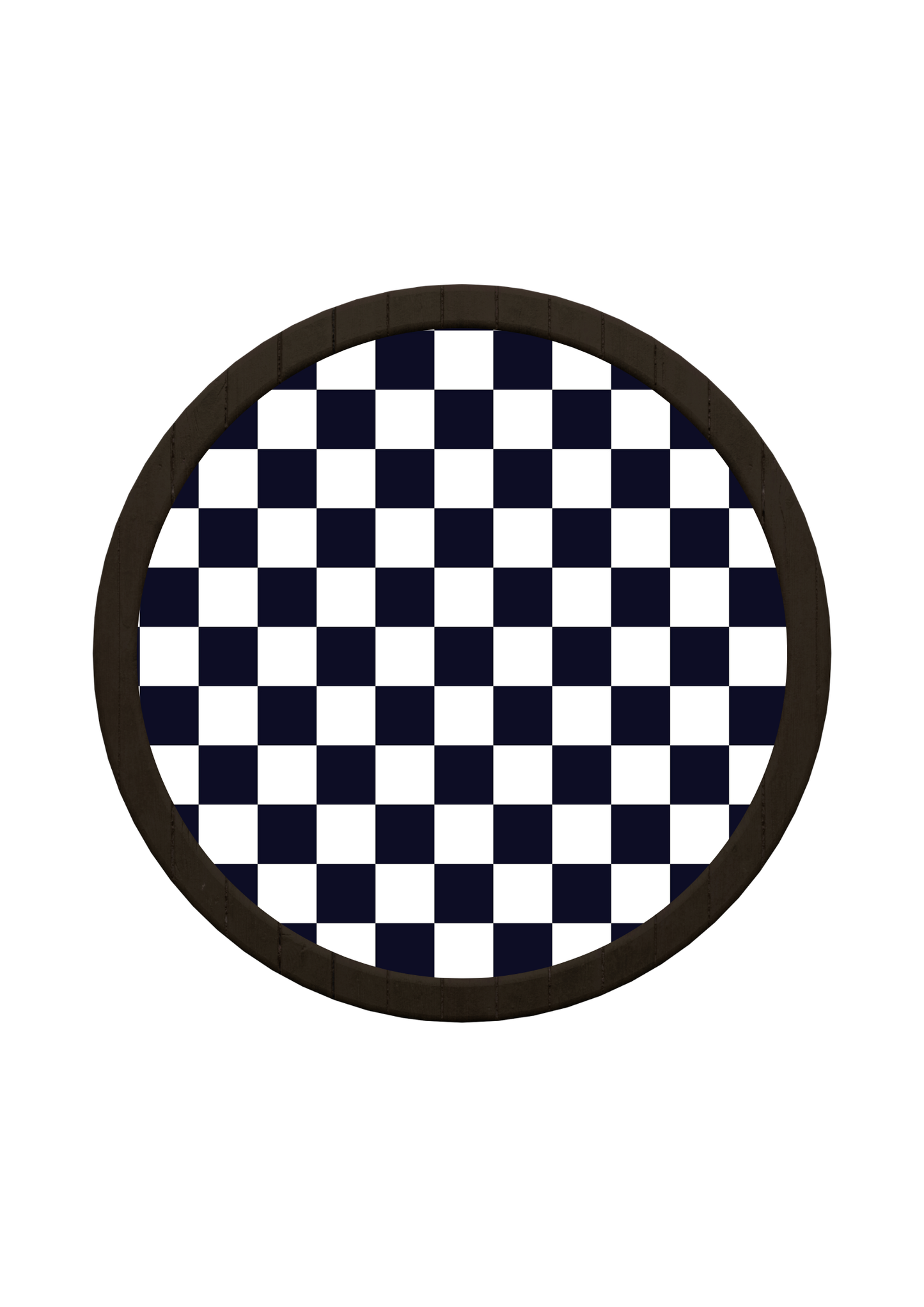 Checkerboard Round Wooden Tray