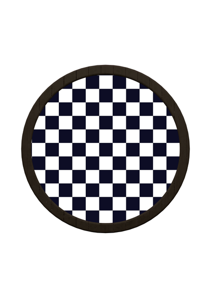 Checkerboard Round Wooden Tray