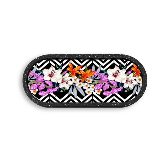 Midnight Garden Marble Oval Wooden Tray