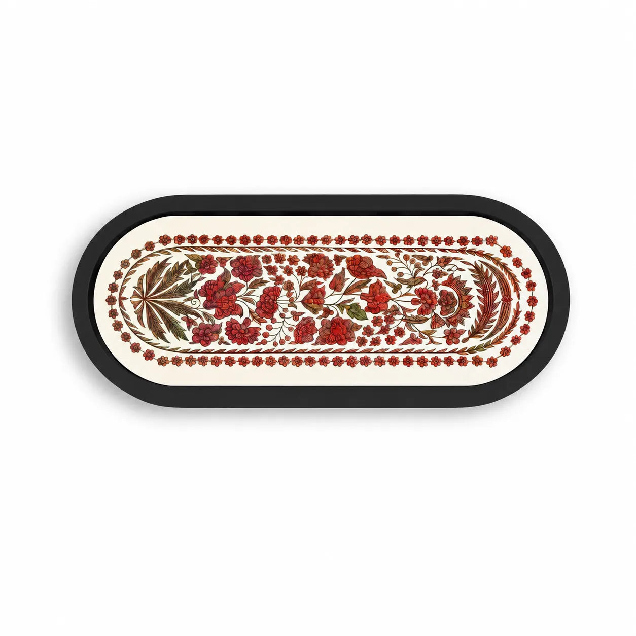 Rose Mosaic Oval Wooden Tray