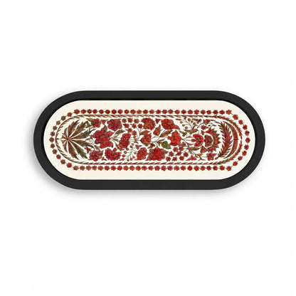 Rose Mosaic Oval Wooden Tray