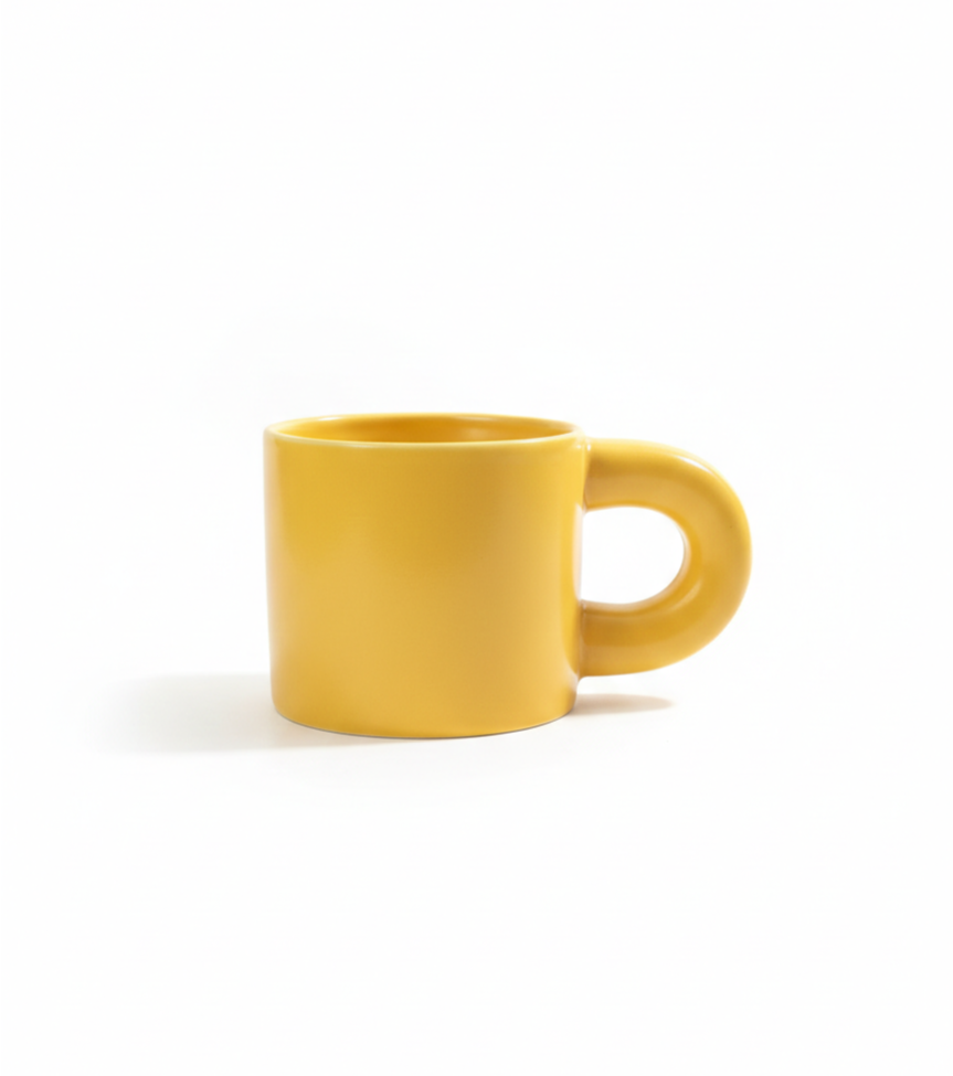 Yellow Ceramic Mug with Modern design