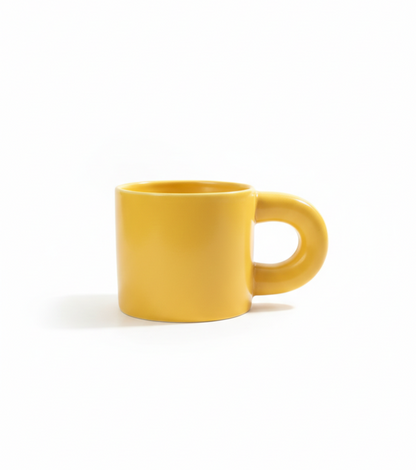 Yellow Ceramic Mug with Modern design