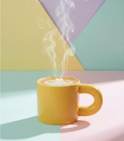 Yellow Ceramic Mug with Modern design