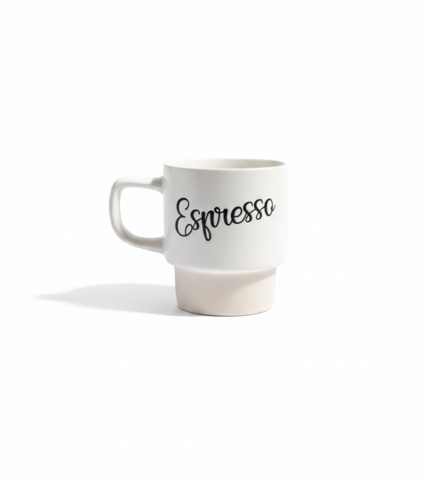 White Espresso Shot Ceramic Mug