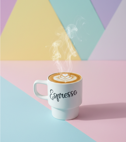 White Espresso Shot Ceramic Mug